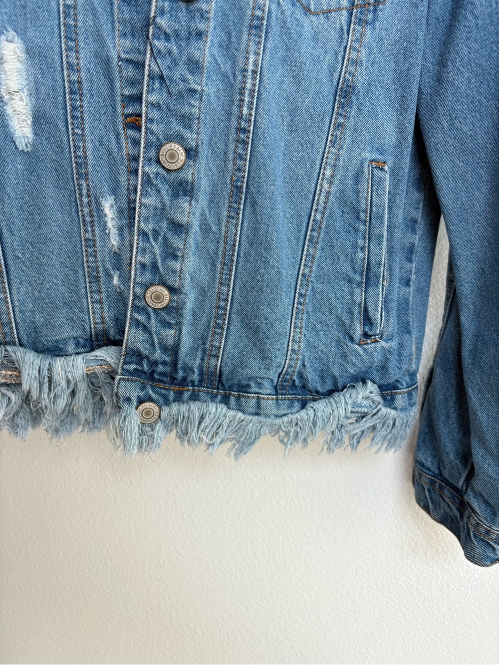 Distressed Jean jacket - Picture 2 of 7